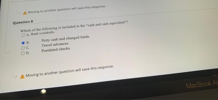 it correct? Moving to another question will save this response Question 8