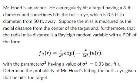 Answer is 0.093. How do I solve? Mr. Hood is an
