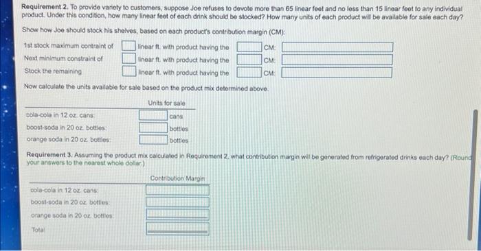 types of cold drinks: 1. Cola-Cola in 12-oz. cans for $1.45 per