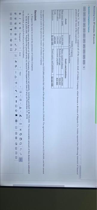 please solve it fast Time37 minutes 33 seconds Gestion Completion Status FESSIONS]