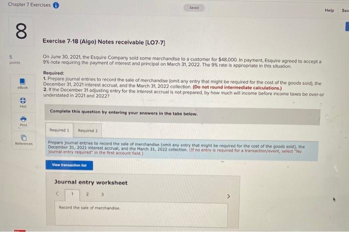 Exercise 7-13 (Algo) Calculate uncollectible accounts using the aging method; record adjustment