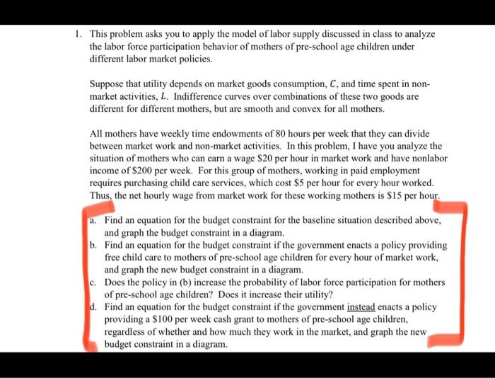 Please answer questions A-D 1. This problem asks you to apply the