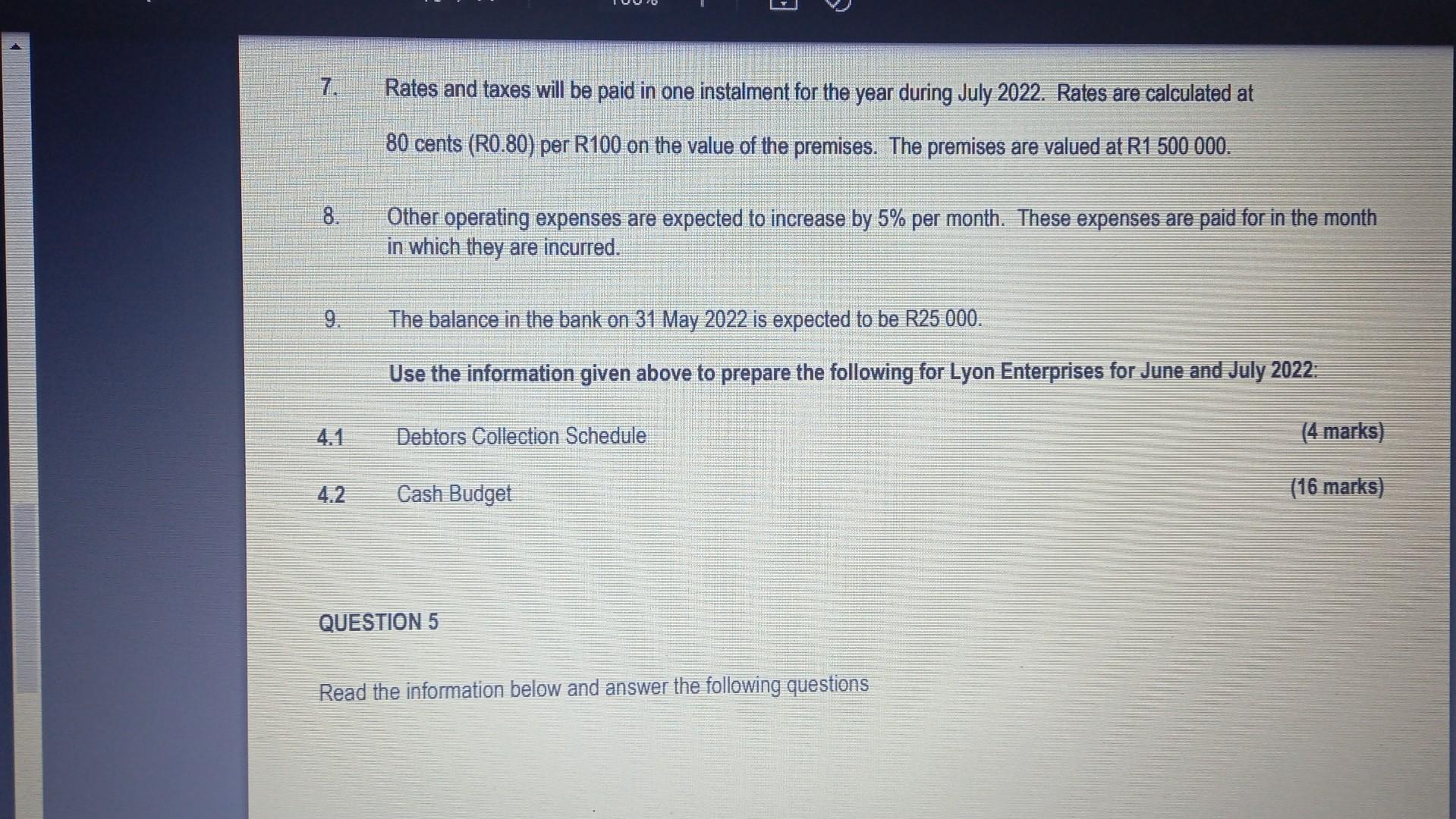 the Statement of Comprehensive Income for the month ended 31 May 2022