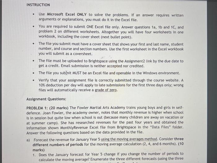  step by step please - Use Microsoft Excel ONLY to solve