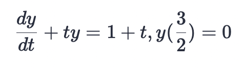  Solve this ordinary Differential Equation please dy/dt + ty = 1