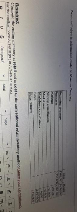 Please solve it in 15 min please Presented below is information related