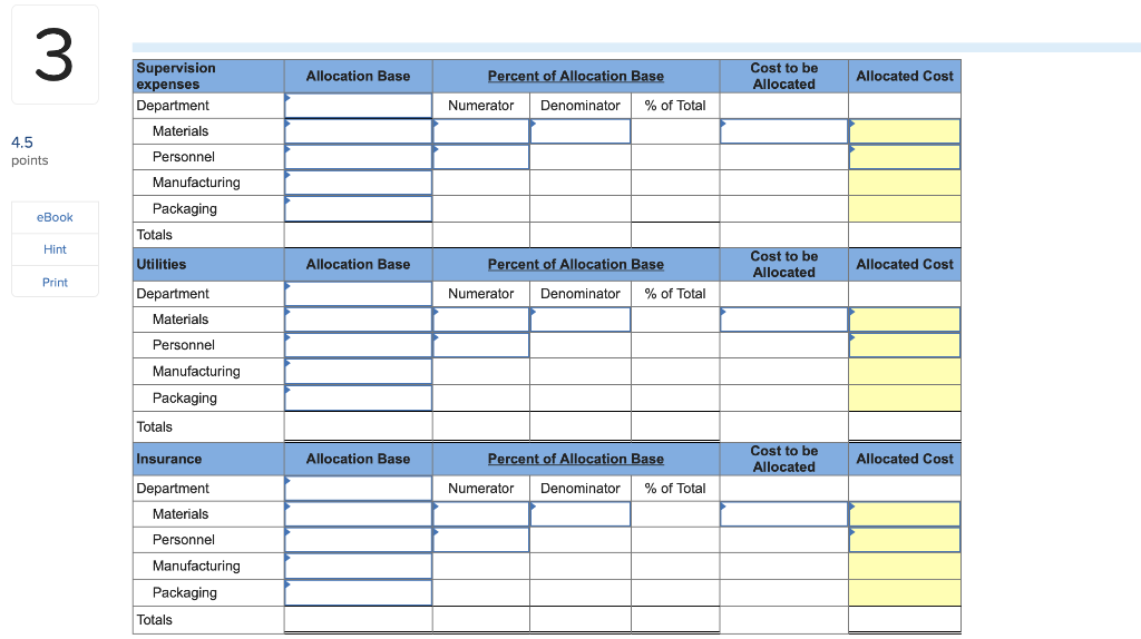 view!! Thank you!! 3 Exercise 22-5 Departmental expense allocations LO P2 4.5