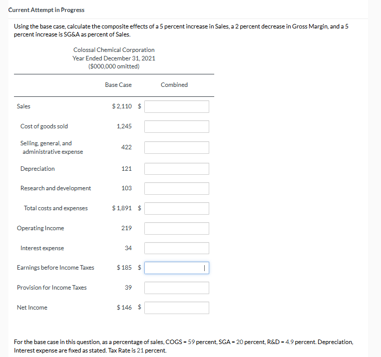  Current Attempt in Progress Using the base case, calculate the composite