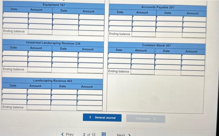 Landscaping Expense (696). a On May 15, DeShawn Tyler opens a landscaping