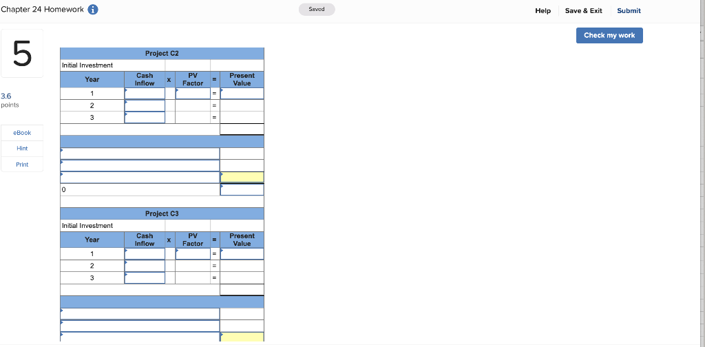 Check my work 07 Exercise 24-14 Computing and interpreting net present value
