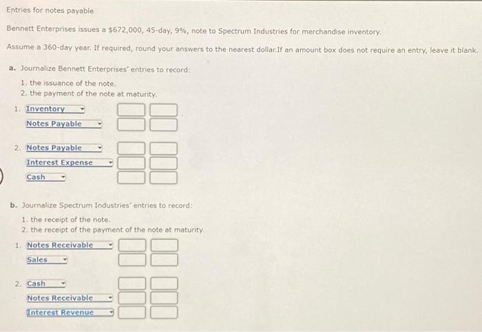 how do i do the work? i dont understand Entries for notes