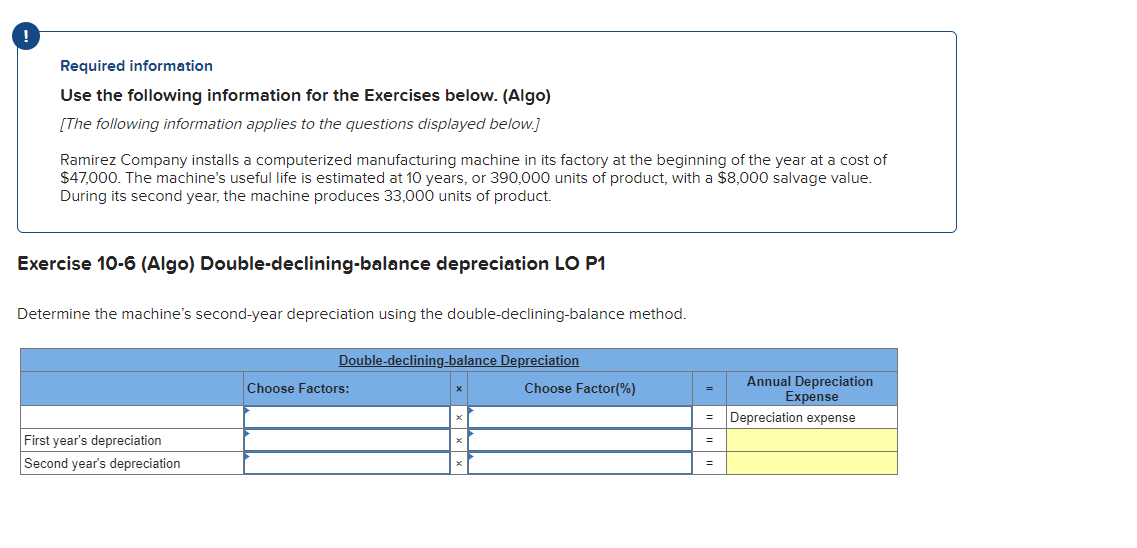 to the questions displayed below.] Ramirez Company installs a computerized manufacturing machine