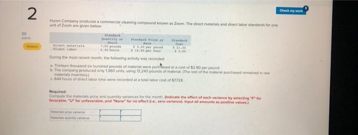 per pound 12.00 per hour 2.40 During the most recent month, the