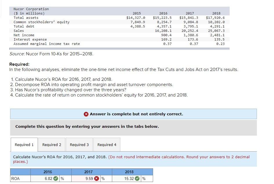  Only solve the ones that are showing with X (incorrect) Nucor