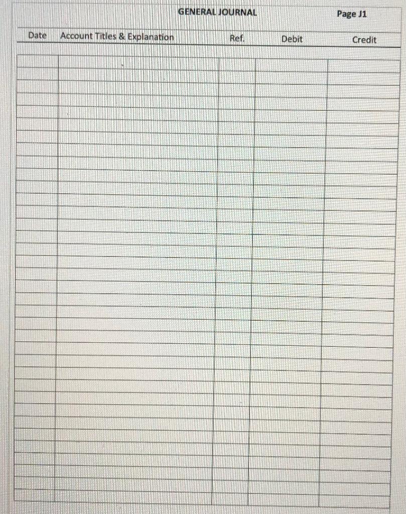 this based on info from the problem), and a general journal template