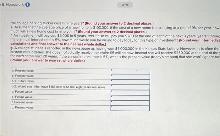 of \$1. EV of \$1. PVA of \$1, and EVA of \$1)