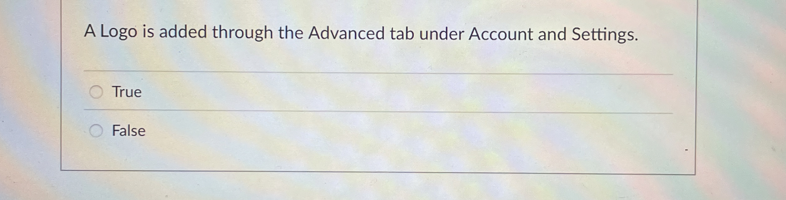  A Logo is added through the Advanced tab under Account and