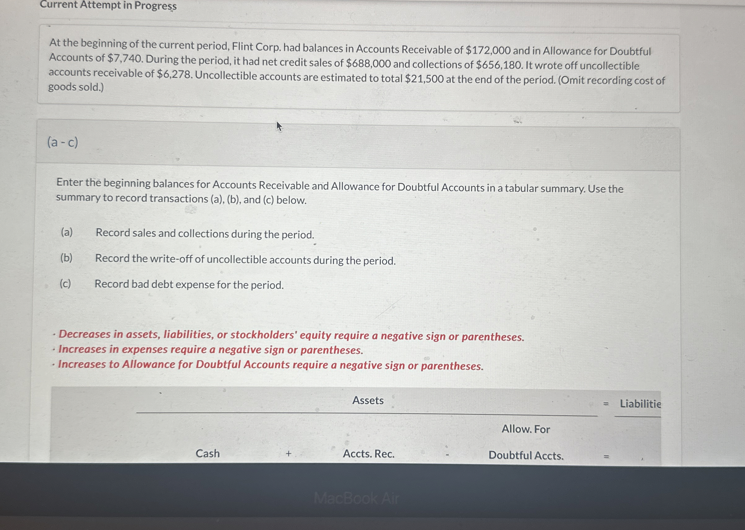  Current Attempt in Progress At the beginning of the current period,