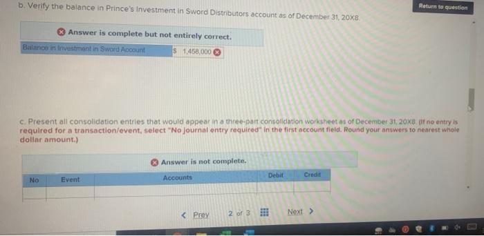 on December 31, 20x1 for $2160,000 At the date of acquisition Sword