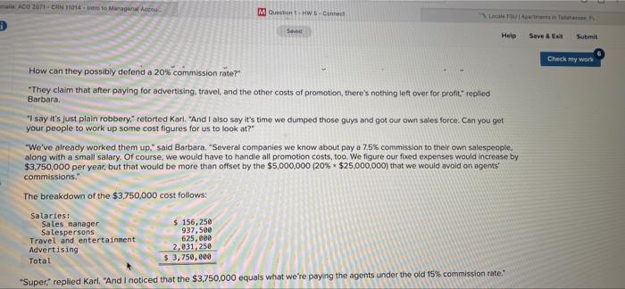 15% for Hems sold Barbara Cheney, Pitman's controller has just prepared the