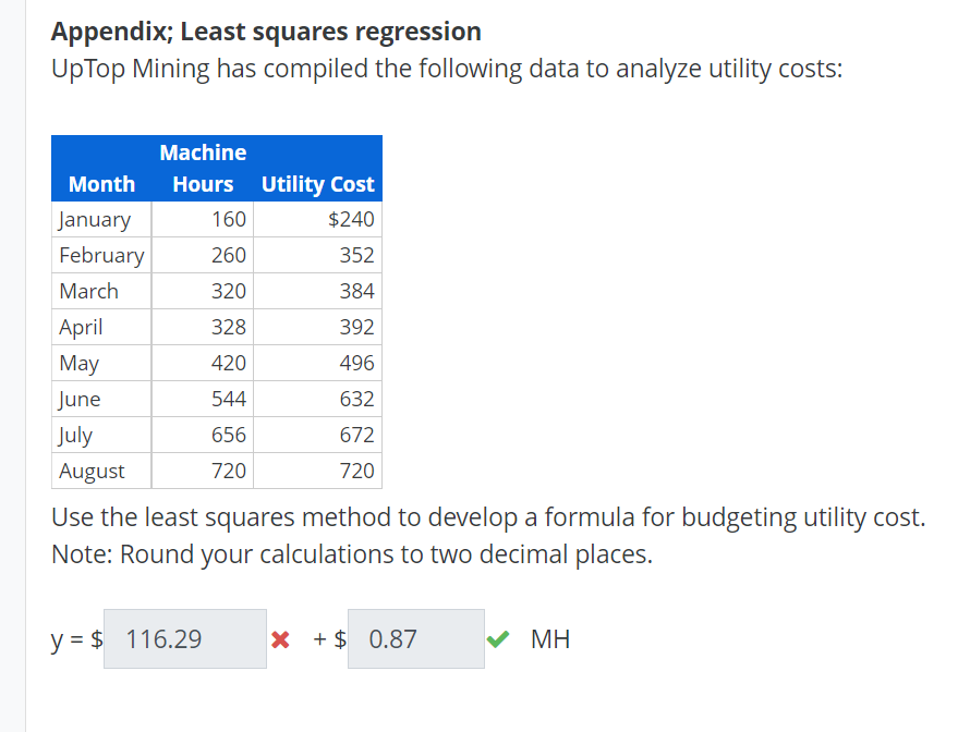 please help! thumbs uppp Appendix; Least squares regression UpTop Mining has compiled