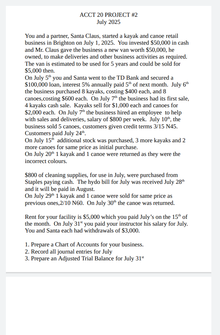 this is project 2 please do in GAAP principal ACCT 20