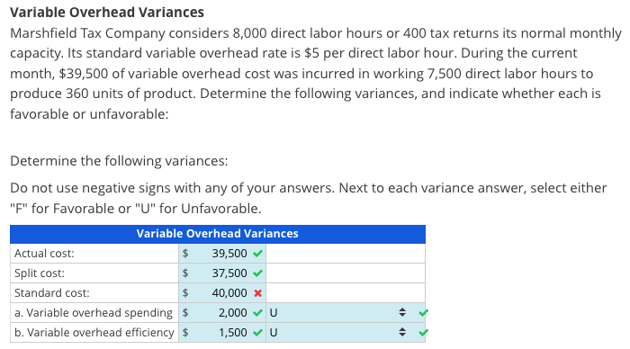 1. What am I doing wrong with standard cost? 2. Variable Overhead