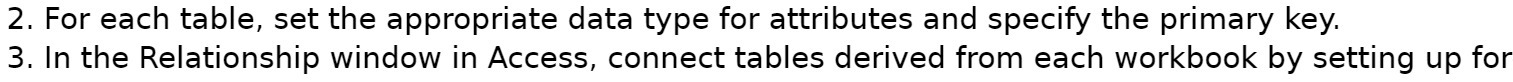 2. For each table, set the appropriate data type for attributes
