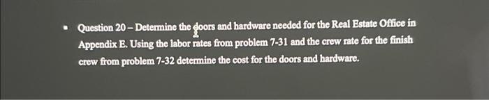  appendix E 30/31 Answer:30/31 number 20 is needed Question 20 -