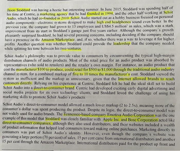 Schiit Audo case : from this case please calculate the gross margin