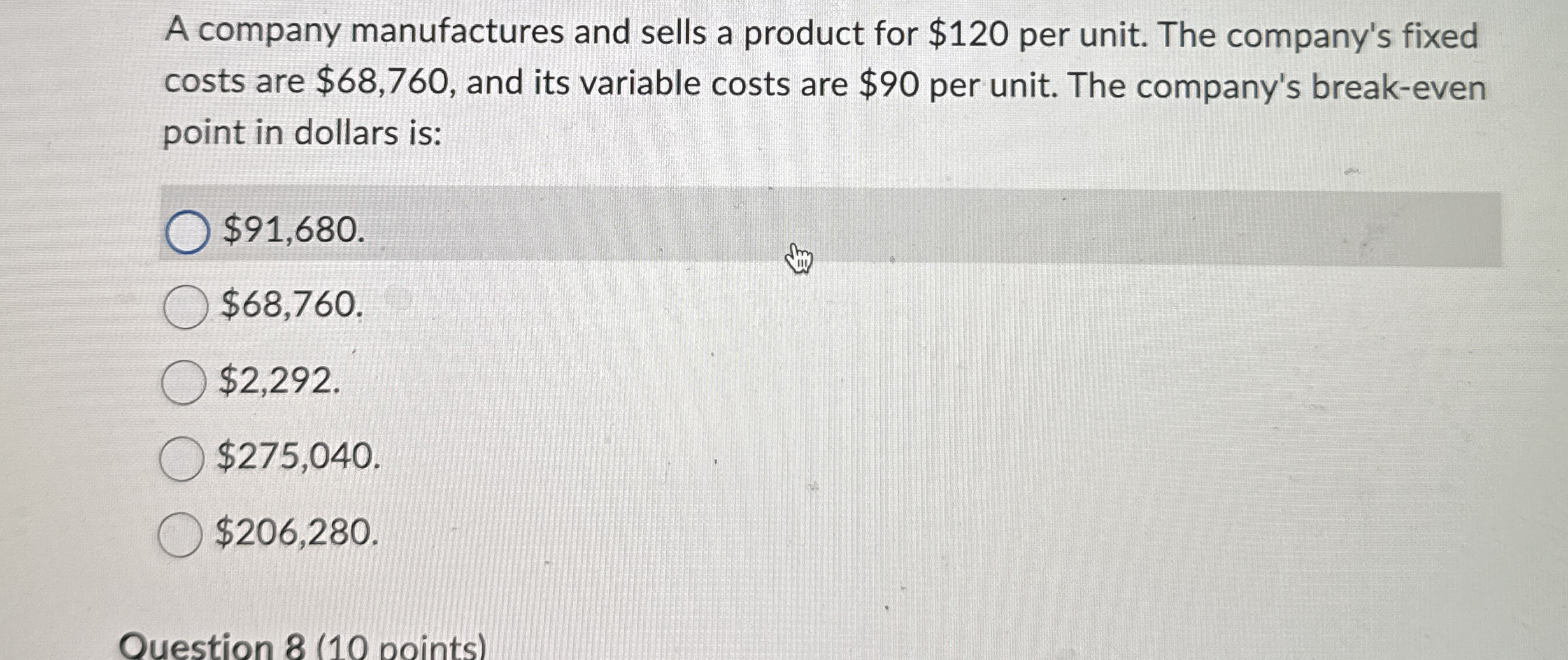  A cost that includes both fixed and variable cost components is