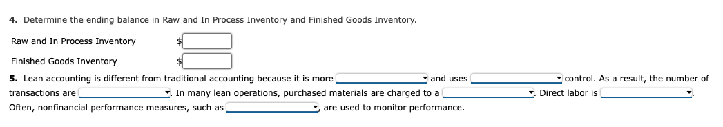 reviewable, sales, Raw in process inventory, finished goods inventory Blank options for