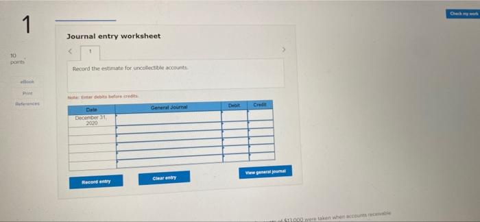 December 31, 2020, are shown below for Demon Serviong Debit $71,000 Account