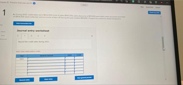 Accounts receivable Allowance for doubtful accounts Sales (all on credit) Sales discounts