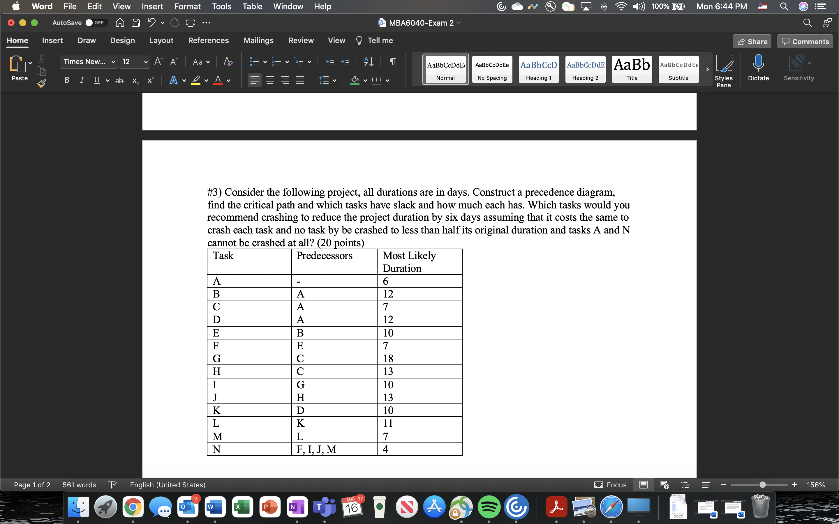  Word File Edit View Insert Format Tools Table Window Help N
