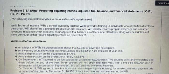 September 1. WTI agreed to do five courses for a dient for