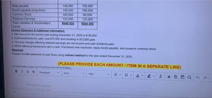 2019 & 2020 and additional information for "National Company" are given Assets