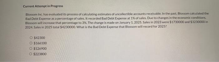  Current Attempt in Progress Blossom inc. has evaluated its process of