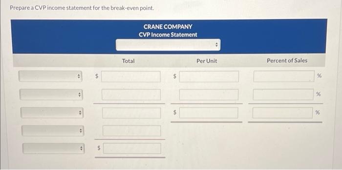 costs $30,000 Units sold 600 Compute the unit contribution margin. Unit contribution
