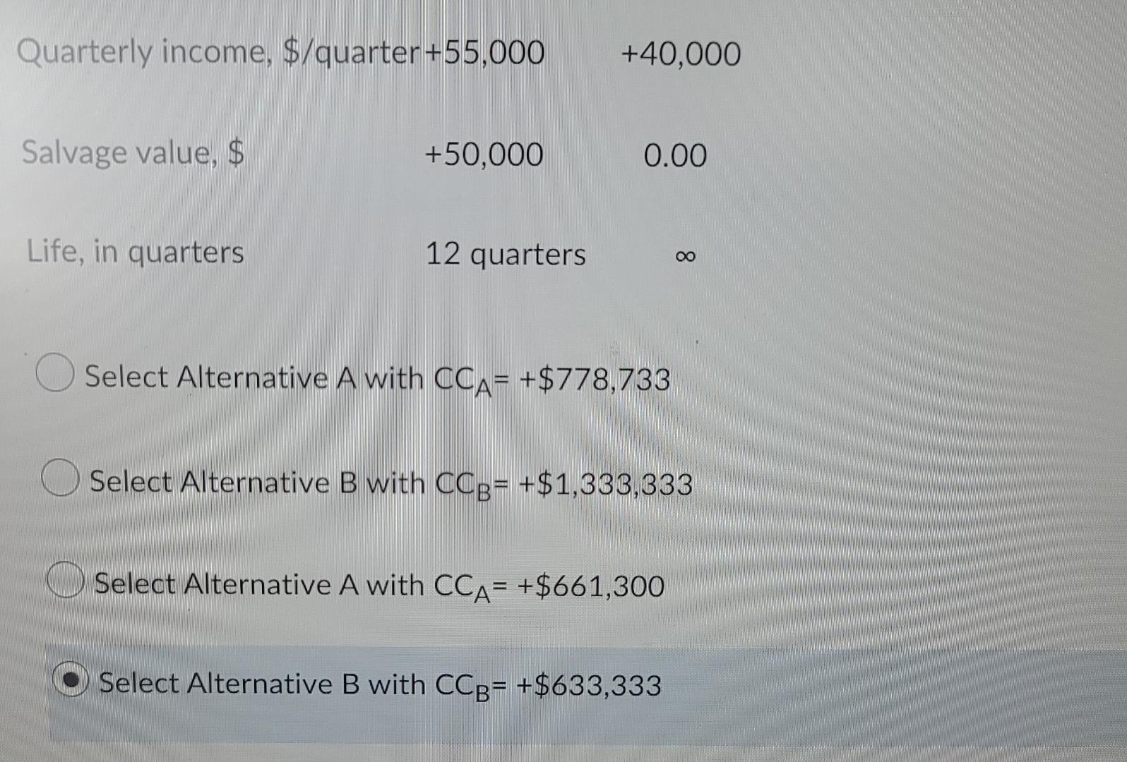 of their capitalized costs, using a nominal interest rate 12% per year,