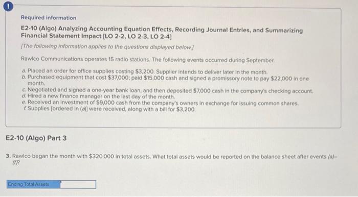 Supplier intends to deliver later in the month. b. Purchased equipment that