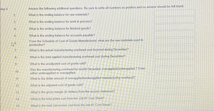 is the ending balance for raw materials? 5 What is the ending