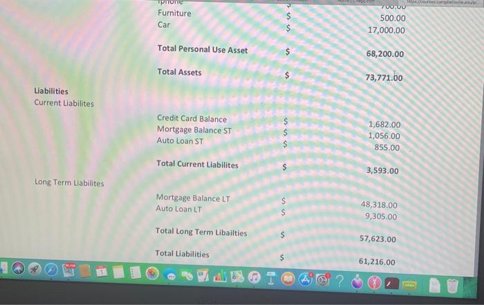 example but in excel and represent the bank accounts of an average