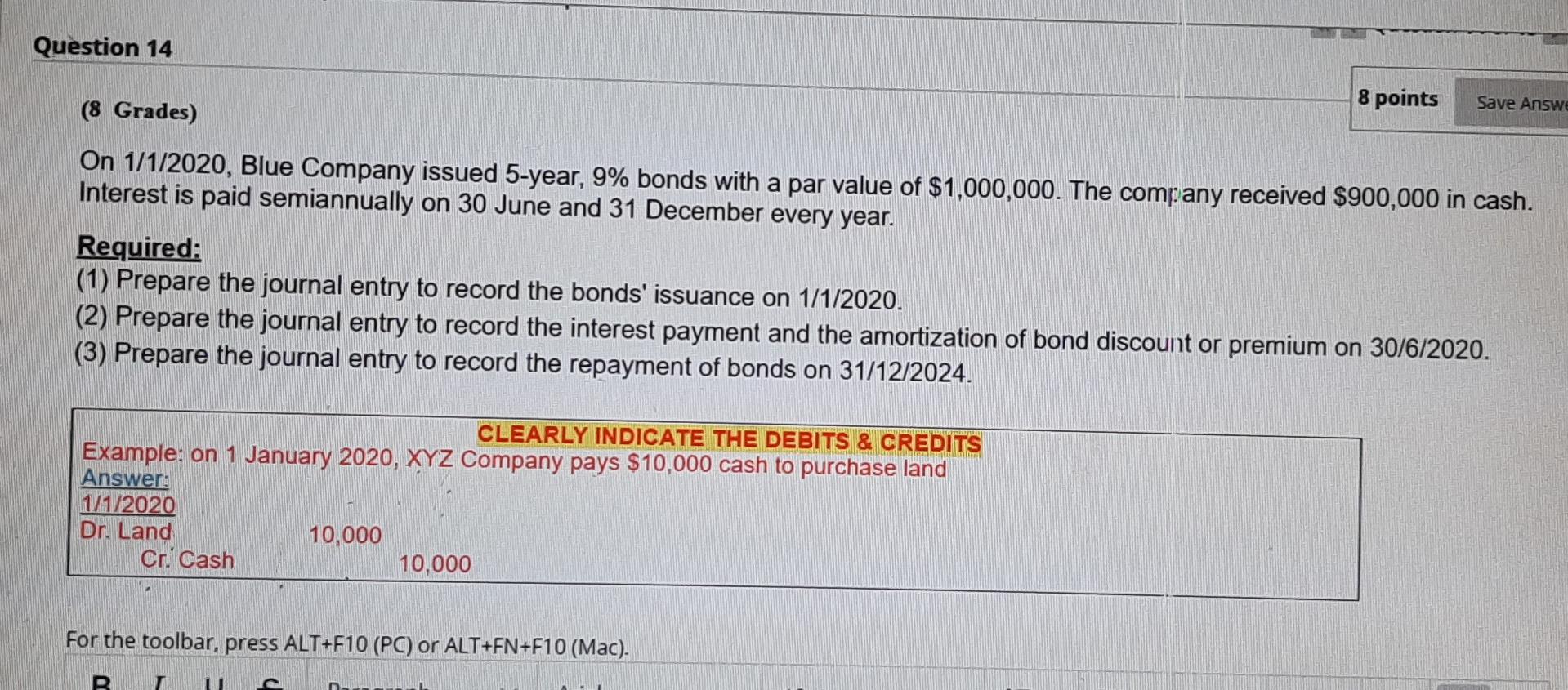  q14 re Question 14 (8 Grades) 8 points Save Answe On