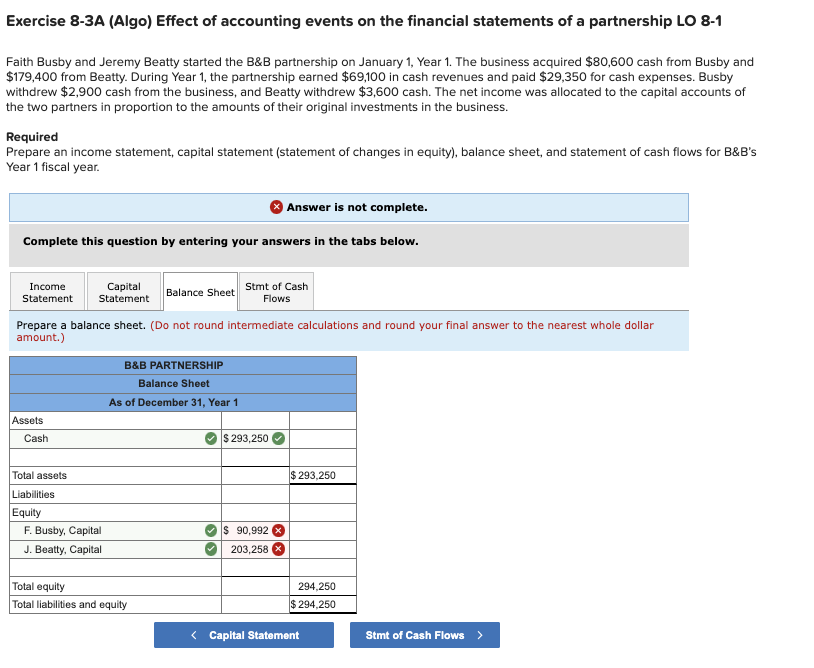  \begin{tabular}{|l|l|l|} \hline \multicolumn{2}{|c|}{ B\&B PARTNERSHIP }\\ \hline \multicolumn{2}{|c|}{ Statement of Cash