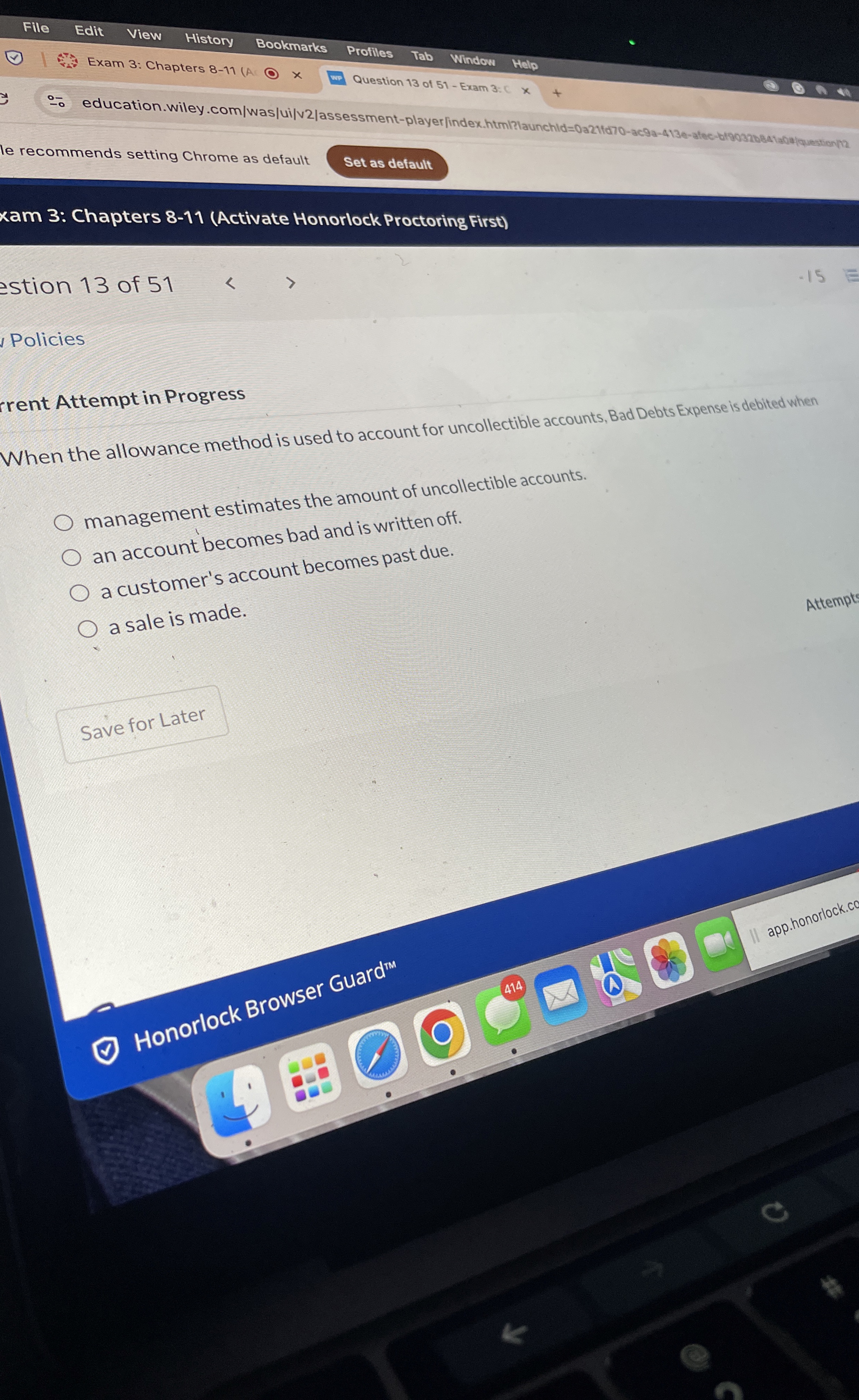  when therent Attempt in Progress When the allowance method is used