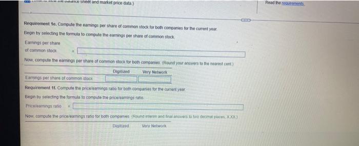 both companies Hound your answers to two decimal plate XXX) Digitinee Very