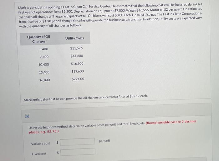  part A, then part B needs break even in units and