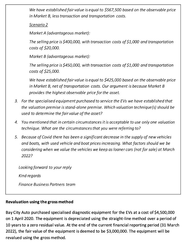 Answer the following questions relating to Bay City Auto and WaterLands investment