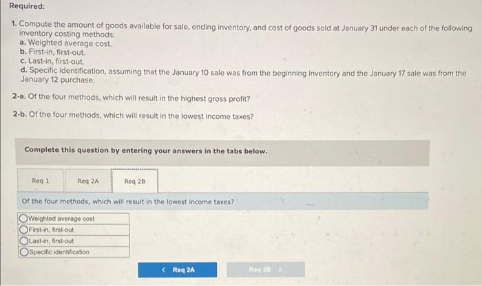 it uses a periodic inventory system. Assume its accounting records provided the